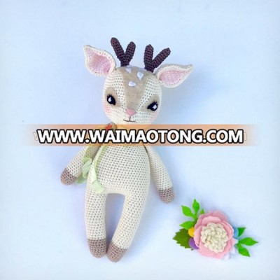 Fiona the Fawn: birthday gift, Reindeer Christmas, safe toy for kid, handmade rochet