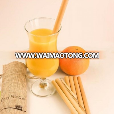 HQNC2421 - High Quality Natural Customized Logo Bamboo Straw Natural Drinking Straw